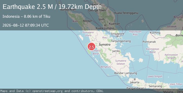 Map of Southern Sumatra, Indonesia