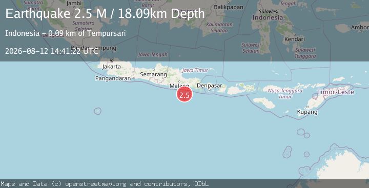 Map of South of Java, Indonesia