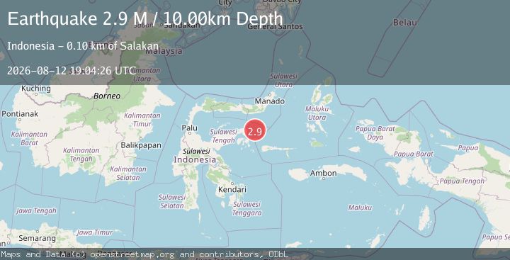 Map of Minahassa Peninsula, Sulawesi