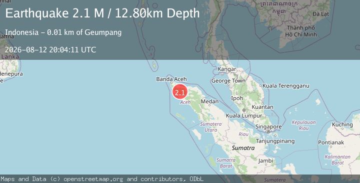 Map of Northern Sumatra, Indonesia
