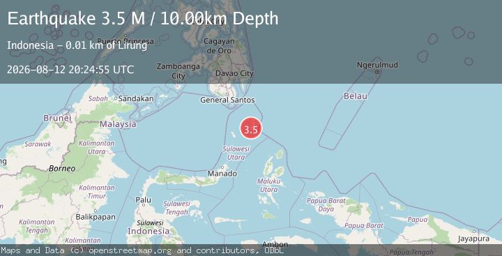 Map of Talaud Islands, Indonesia