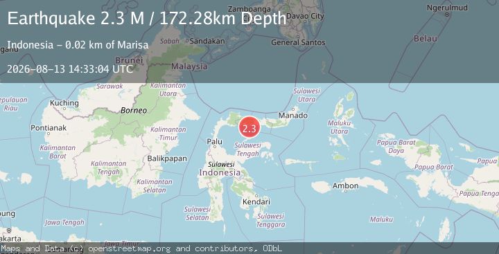 Map of Minahassa Peninsula, Sulawesi