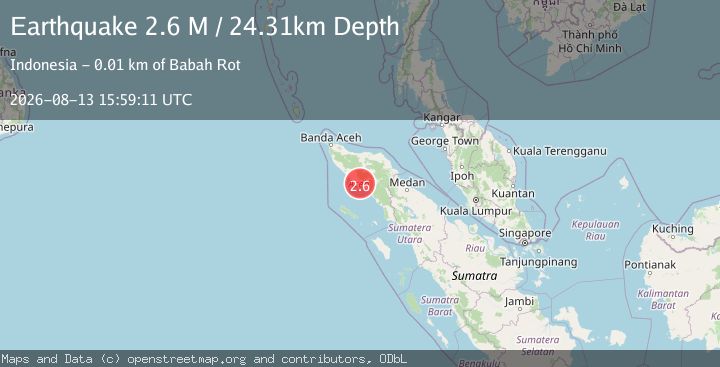 Map of Northern Sumatra, Indonesia