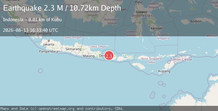 Map of Bali Region, Indonesia