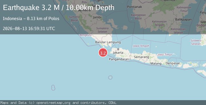 Map of Sunda Strait, Indonesia