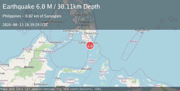 Map of Mindanao, Philippines