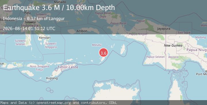 Map of Tanimbar Islands Region, Indonesia