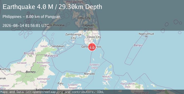 Map of Mindanao, Philippines