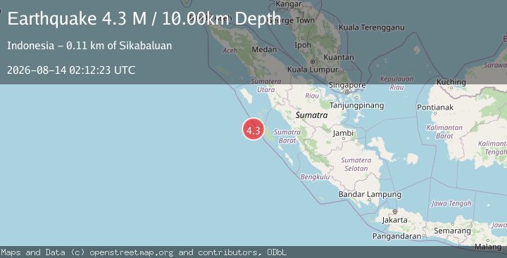 Map of Southern Sumatra, Indonesia