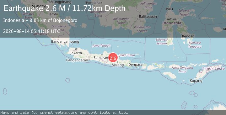 Map of Java, Indonesia