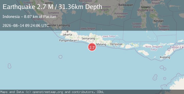 Map of Java, Indonesia