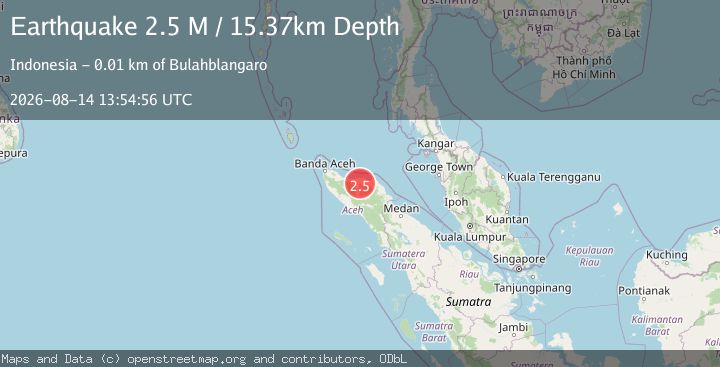 Map of Northern Sumatra, Indonesia