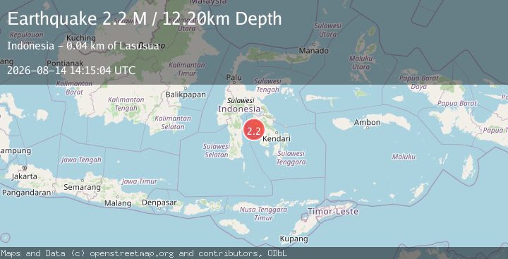 Map of Sulawesi, Indonesia
