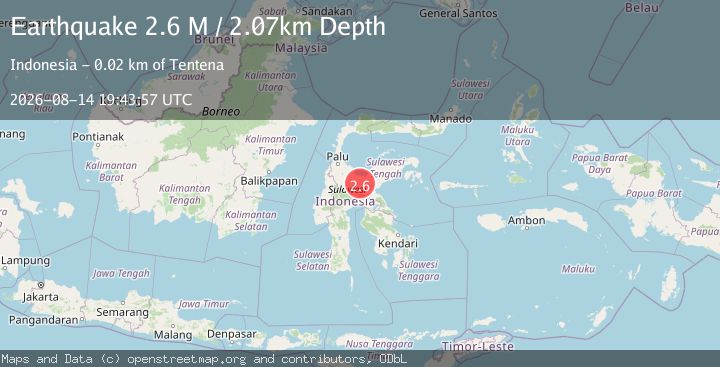 Map of Sulawesi, Indonesia