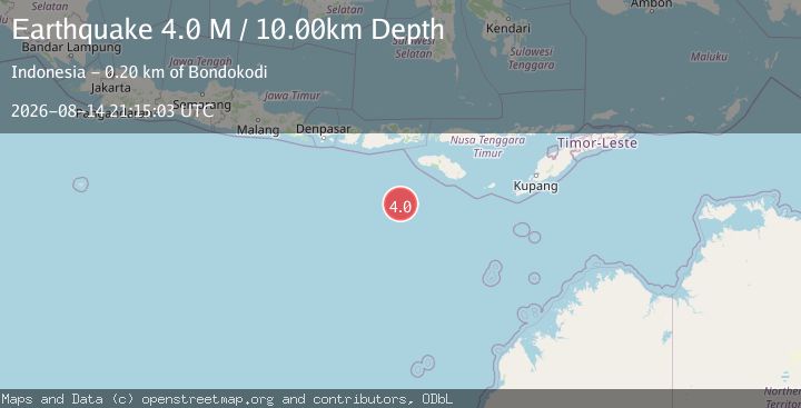 Map of South of Sumbawa, Indonesia