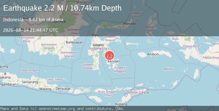 Map of Sulawesi, Indonesia