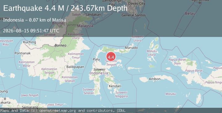Map of Minahassa Peninsula, Sulawesi