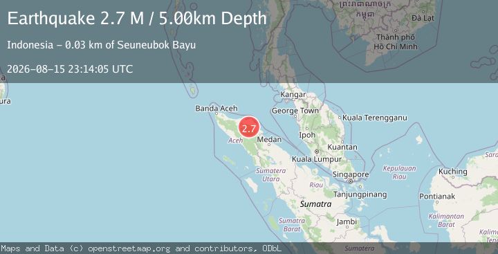 Map of Northern Sumatra, Indonesia