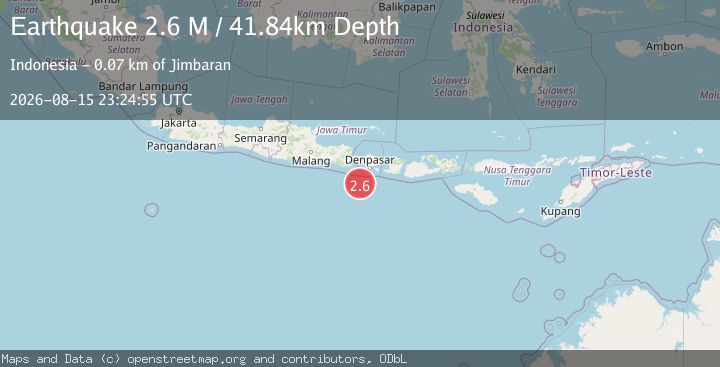Map of South of Bali, Indonesia