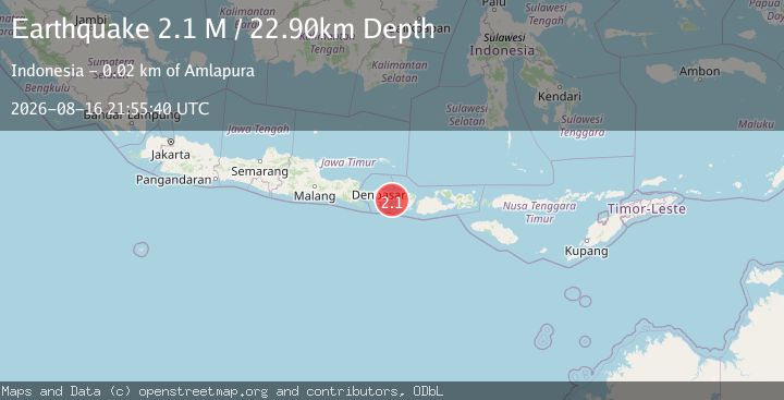 Map of Bali Region, Indonesia