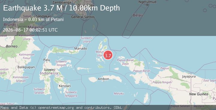Map of Halmahera, Indonesia
