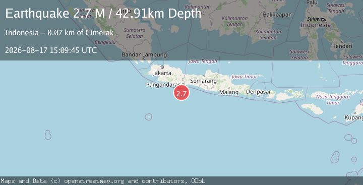 Map of Java, Indonesia