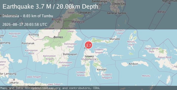 Map of Minahassa Peninsula, Sulawesi