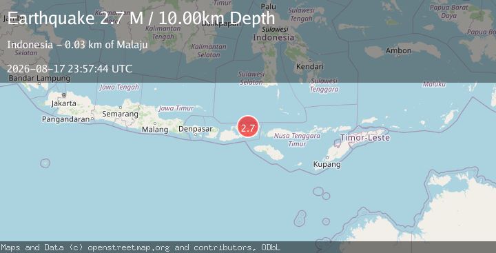 Map of Sumbawa Region, Indonesia