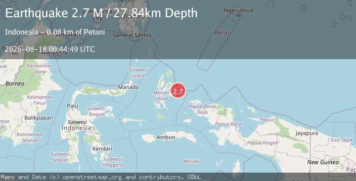 Map of Halmahera, Indonesia