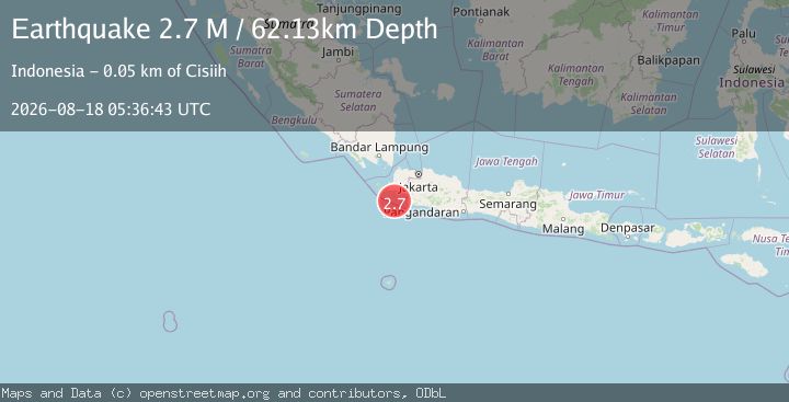Map of Java, Indonesia