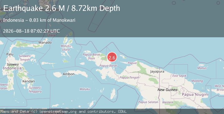 Map of West Papua Region, Indonesia