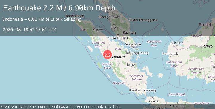 Map of Northern Sumatra, Indonesia
