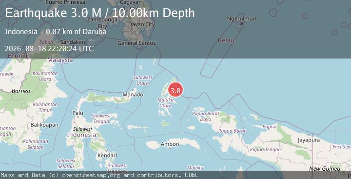 Map of Halmahera, Indonesia