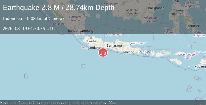 Map of Java, Indonesia