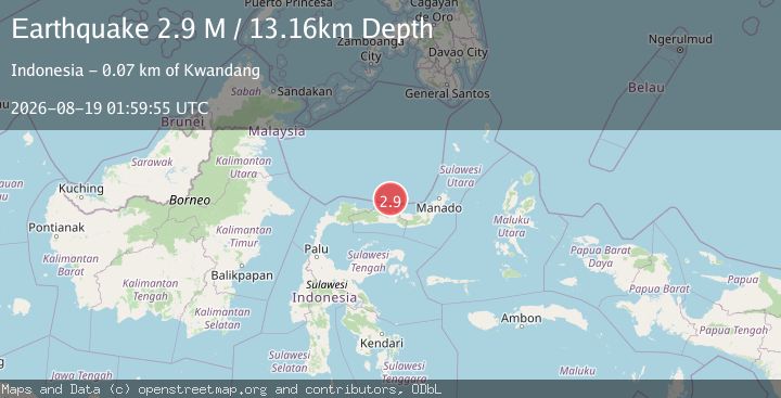 Map of Minahassa Peninsula, Sulawesi