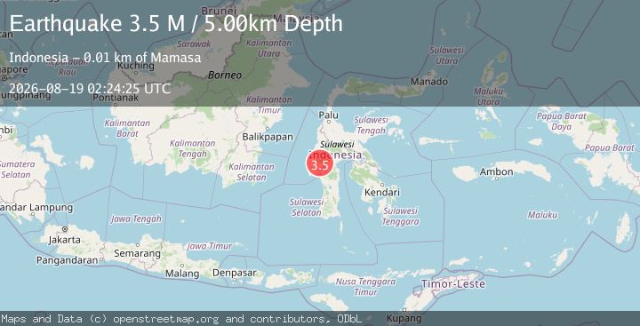 Map of Sulawesi, Indonesia