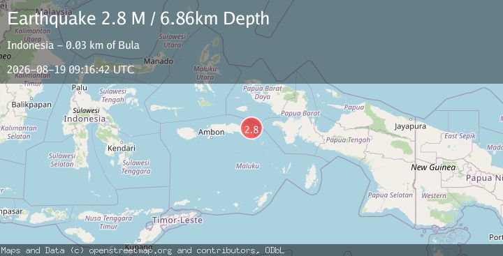Map of Seram, Indonesia