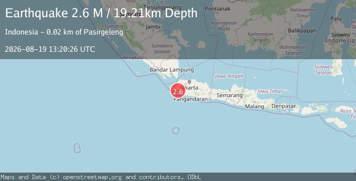 Map of Sunda Strait, Indonesia