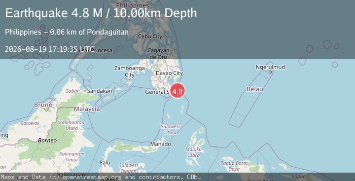 Map of Mindanao, Philippines