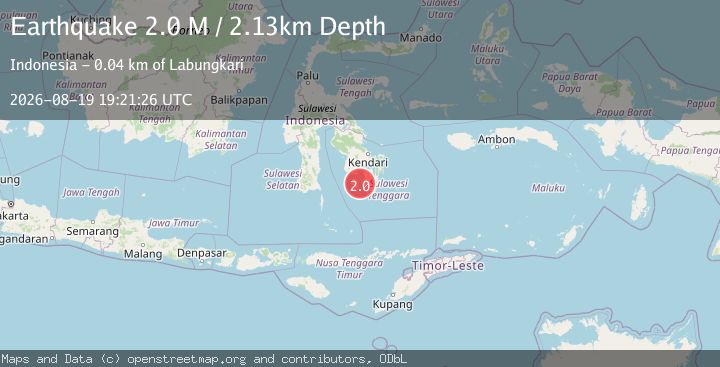 Map of Sulawesi, Indonesia