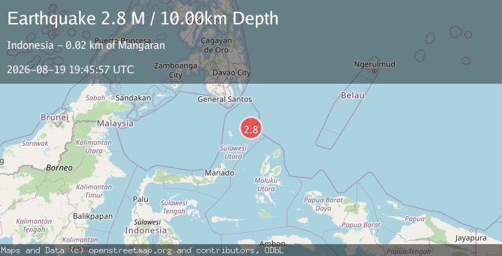 Map of Talaud Islands, Indonesia