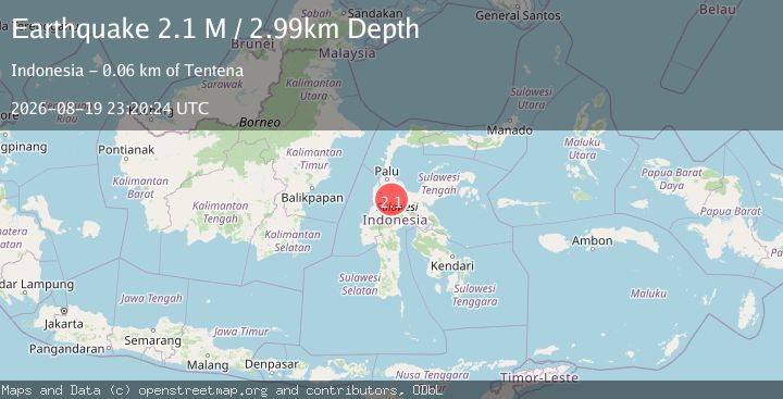 Map of Sulawesi, Indonesia