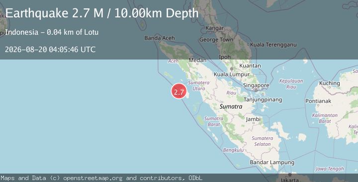 Map of Northern Sumatra, Indonesia
