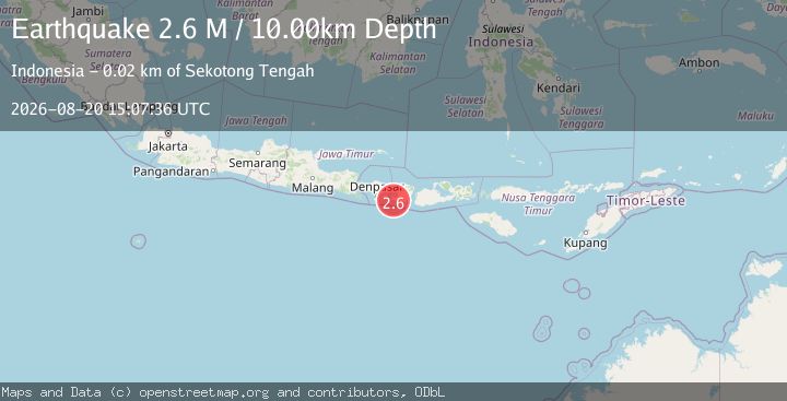 Map of Bali Region, Indonesia
