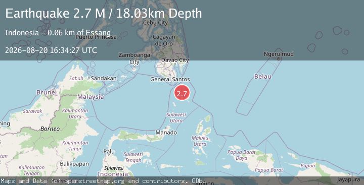 Map of Talaud Islands, Indonesia