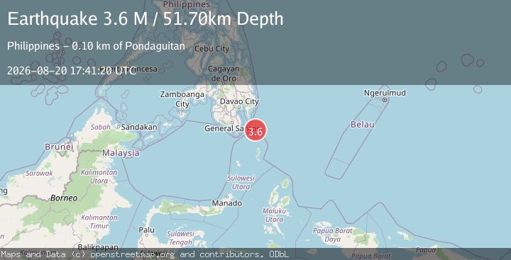 Map of Mindanao, Philippines