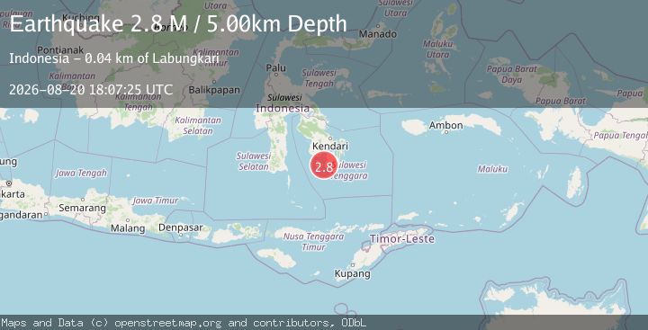 Map of Sulawesi, Indonesia