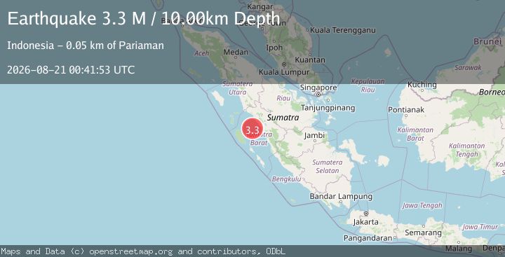 Map of Southern Sumatra, Indonesia