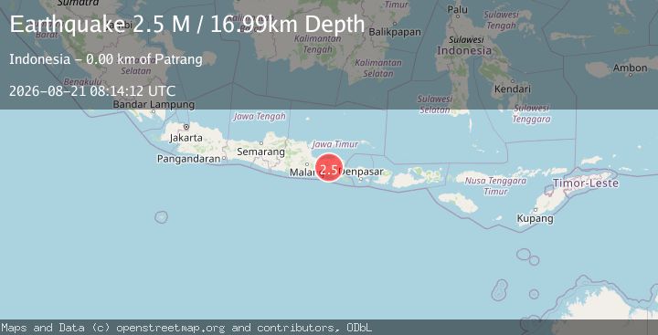 Map of Java, Indonesia