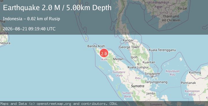 Map of Northern Sumatra, Indonesia